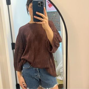 NANUSHKA brown monogram knit top 🤎